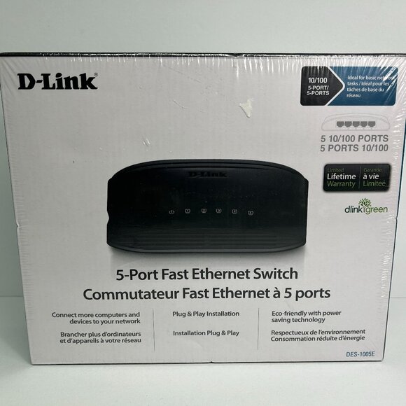 D-Link DES (DES-1005E) 5-Ports External Ethernet Switch - Picture 1 of 5